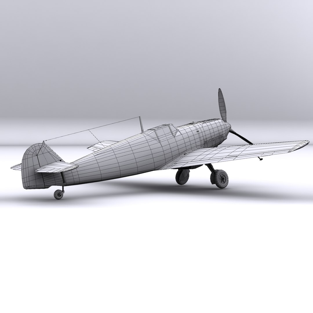 german adolf galland bf-109 3d model