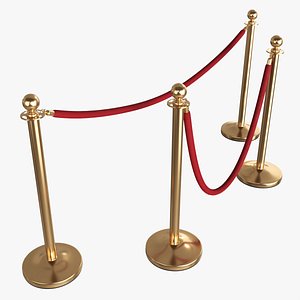 Barrier post classic with velvet rope model