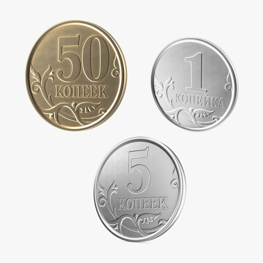 Russian Kopek Coins Collection 3D model preview