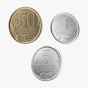 Russian Kopek Coins Collection 3D