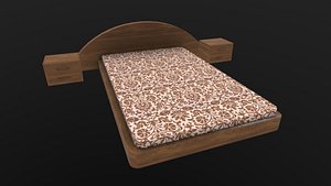 Wooden Bed 3D model
