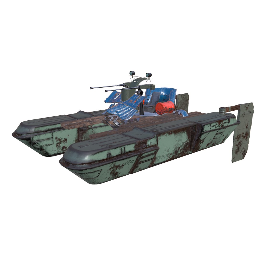 War Boat Postapocalyptic 3D - TurboSquid 1391745