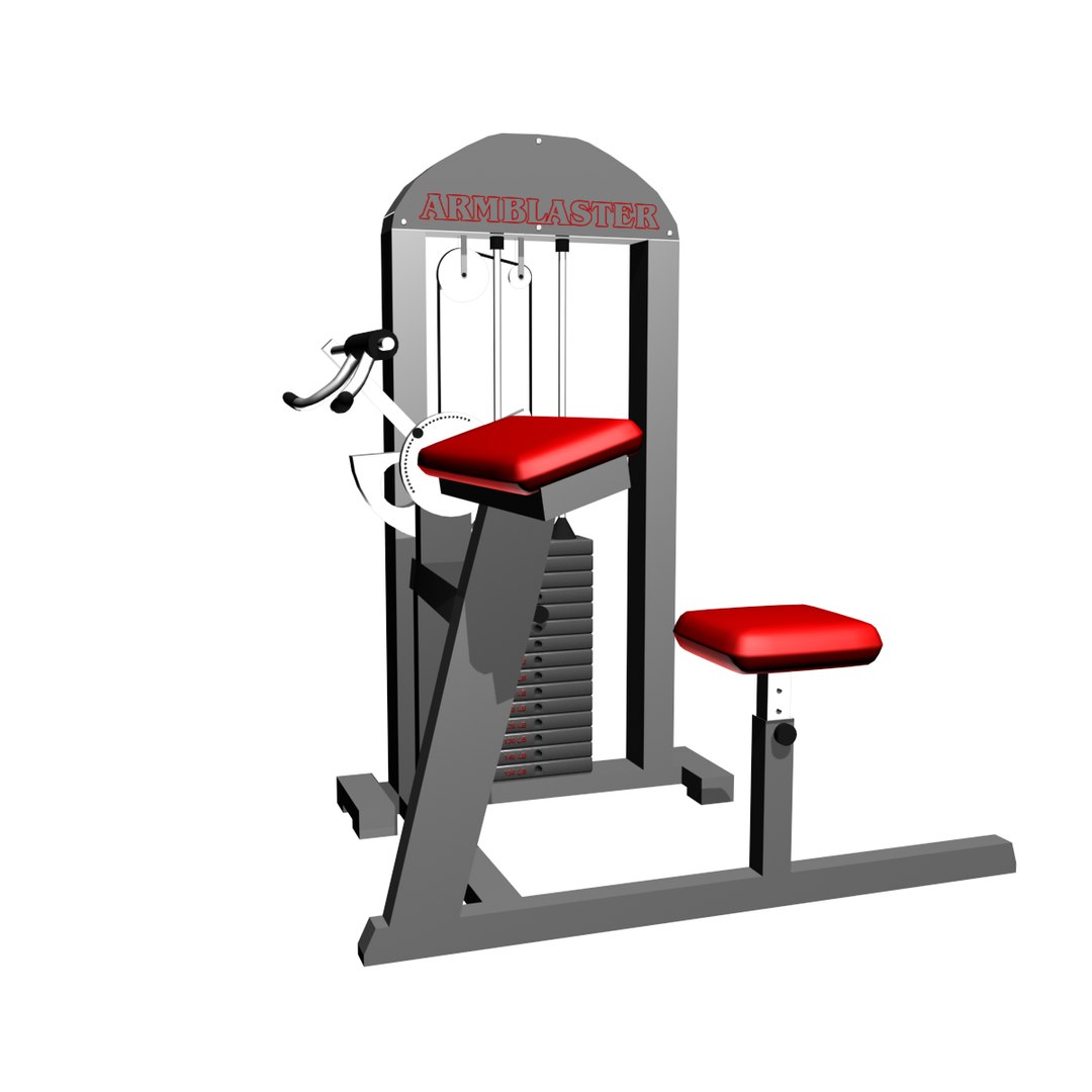 Bicep curling machine model TurboSquid 1616429