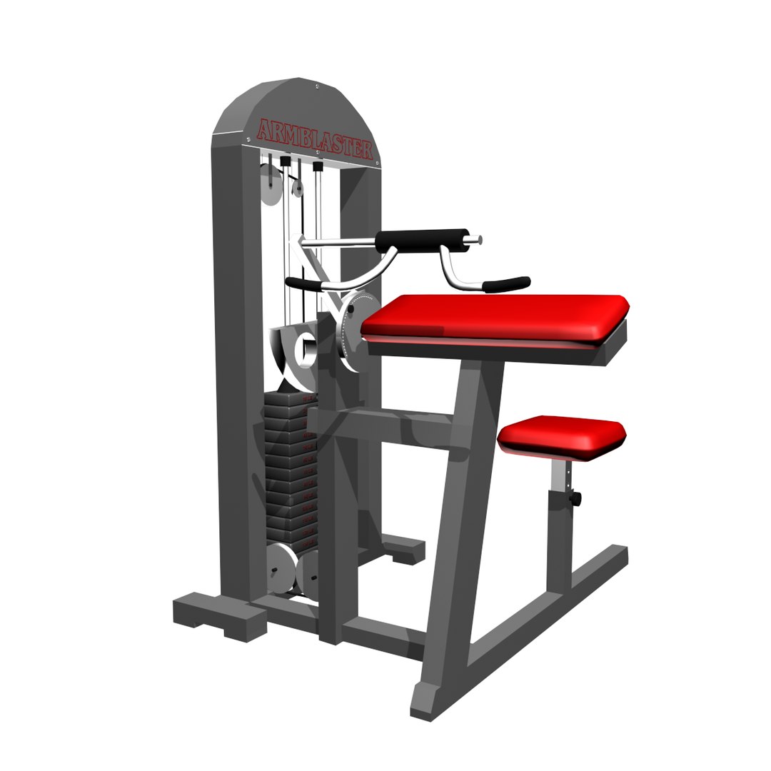 Bicep curling machine model TurboSquid 1616429