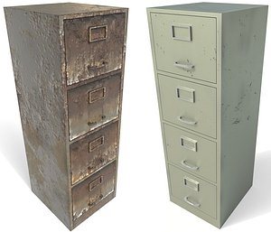low poly file cabinet