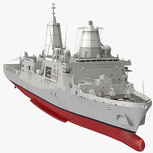 3D San Antonio-Class Transport Dock with Sikorsky MH 53 model