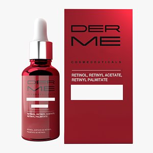 Red Chrome Serum Dropper Bottle and Box model