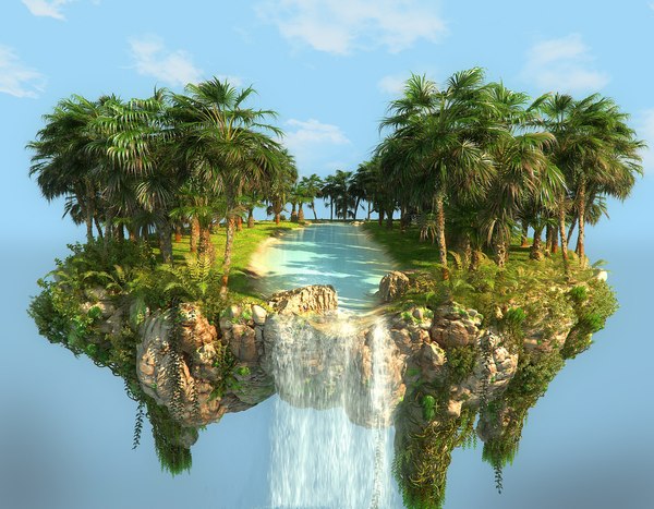 levitating island hd 3D model