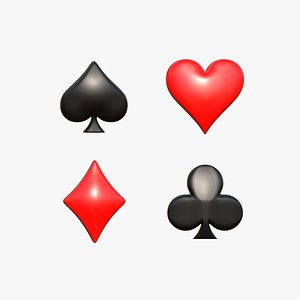 Playing Poker Sports Game Card Club Suit 3D model
