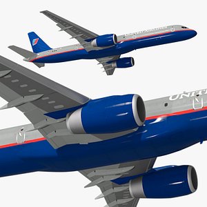United Airlines Boeing 757 Rigged for Cinema 4D