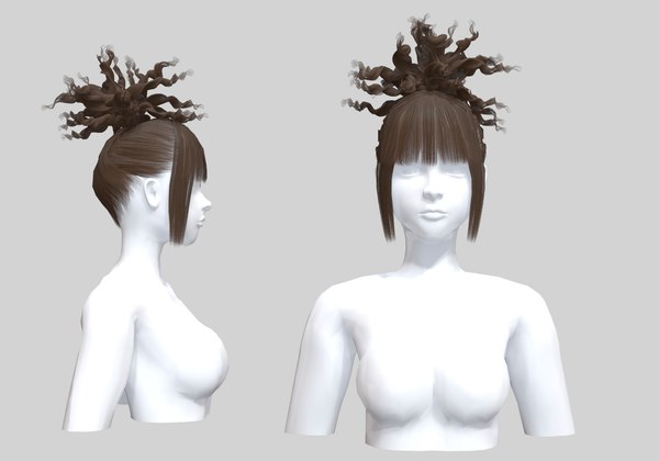 Wavy Female Hairstyle - 3D Model by nickianimations