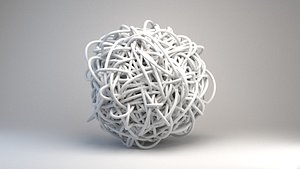 messy ball string 3D model