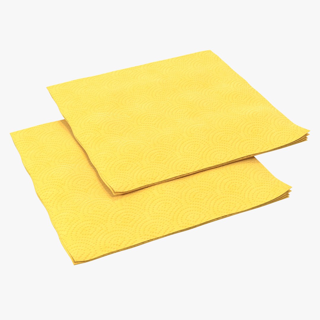 Paper Napkin Yellow 3D model preview