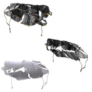 Rusty fishing Hook with ghost net low poly 3d model