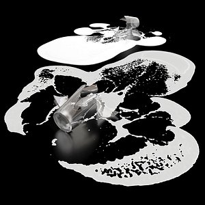 broken glass milk 3D model