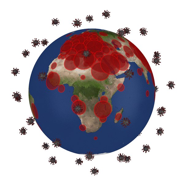earth virus coronavirus world 3D model