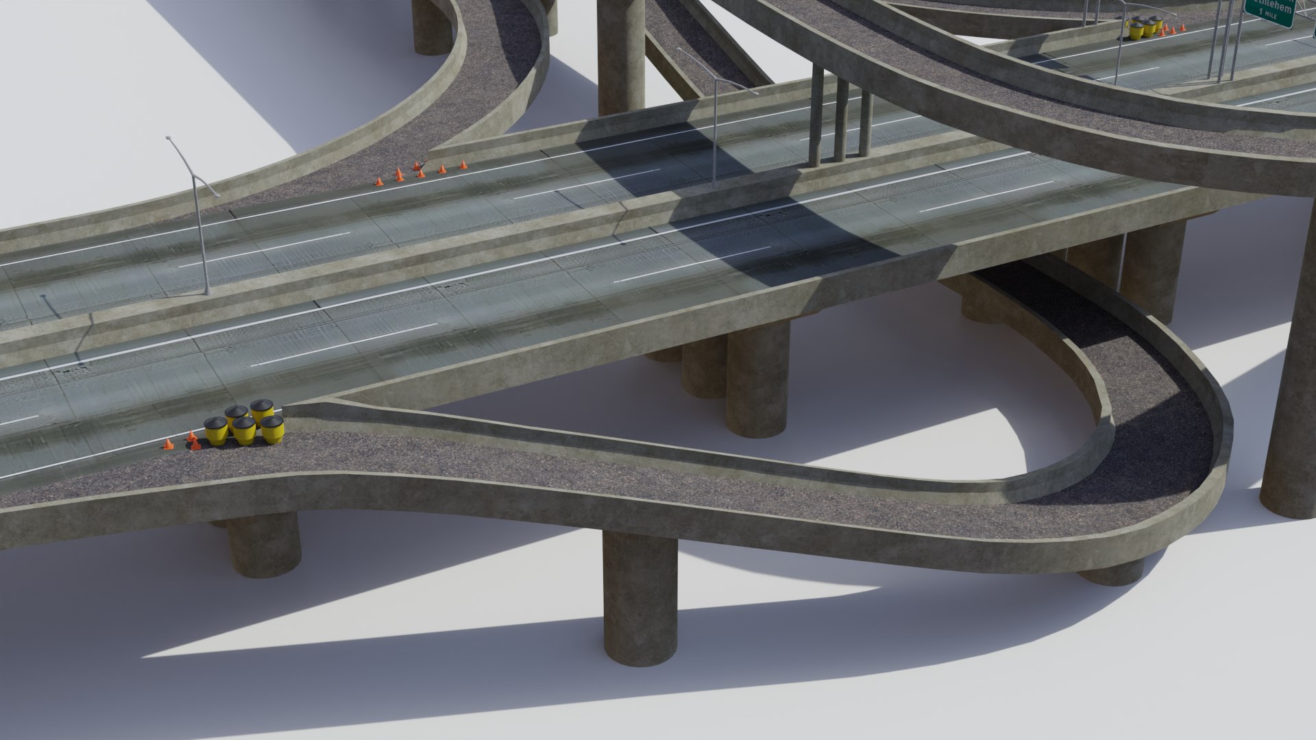 3d Highway T-junction Model