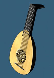 3d lute guitar model