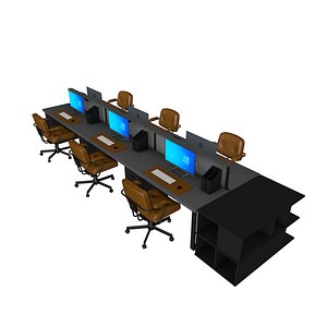 office workstations 3D model