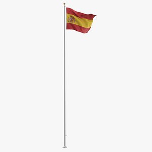 Flag On Pole Spain
