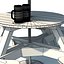 Garden Furniture: exterior Picnic deck Table with umbrella, Parasol and Beer for outdoor cafe or terrace