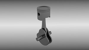 piston crank assembly animation 3d model