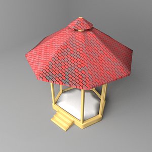 3D octagonal gazebo