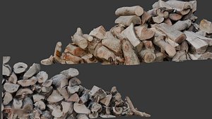 Chopped Firewood Stack 3D Scan 3D model