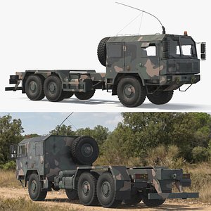 Multi Axle Army Chassis Truck Camouflage model