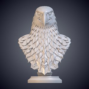 Detailed Eagle Bust 3D Print Model PM-02