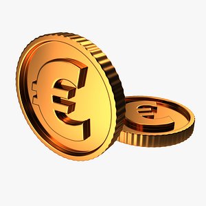 3D golden coin euro