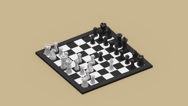 Jogo de xadrez de desenho animado modelo 3d