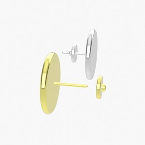 3D Earring Clutch Back 3D Model