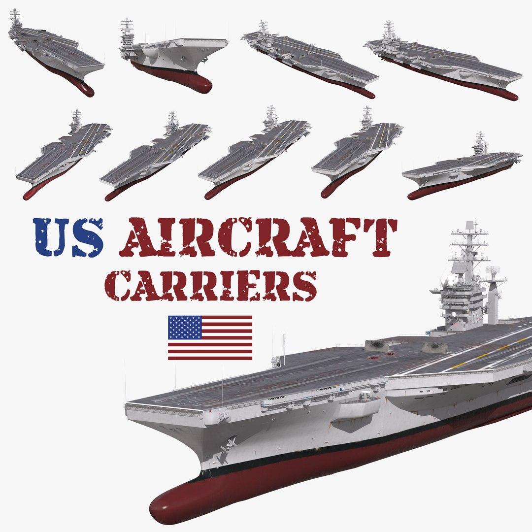 US Aircraft Carriers Collection 3D model preview
