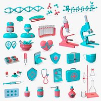 Medicine  Thematic 3D Icon Set