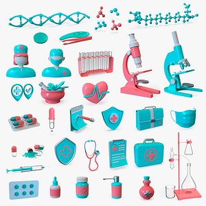 Medicine Thematic 3D Icon Set