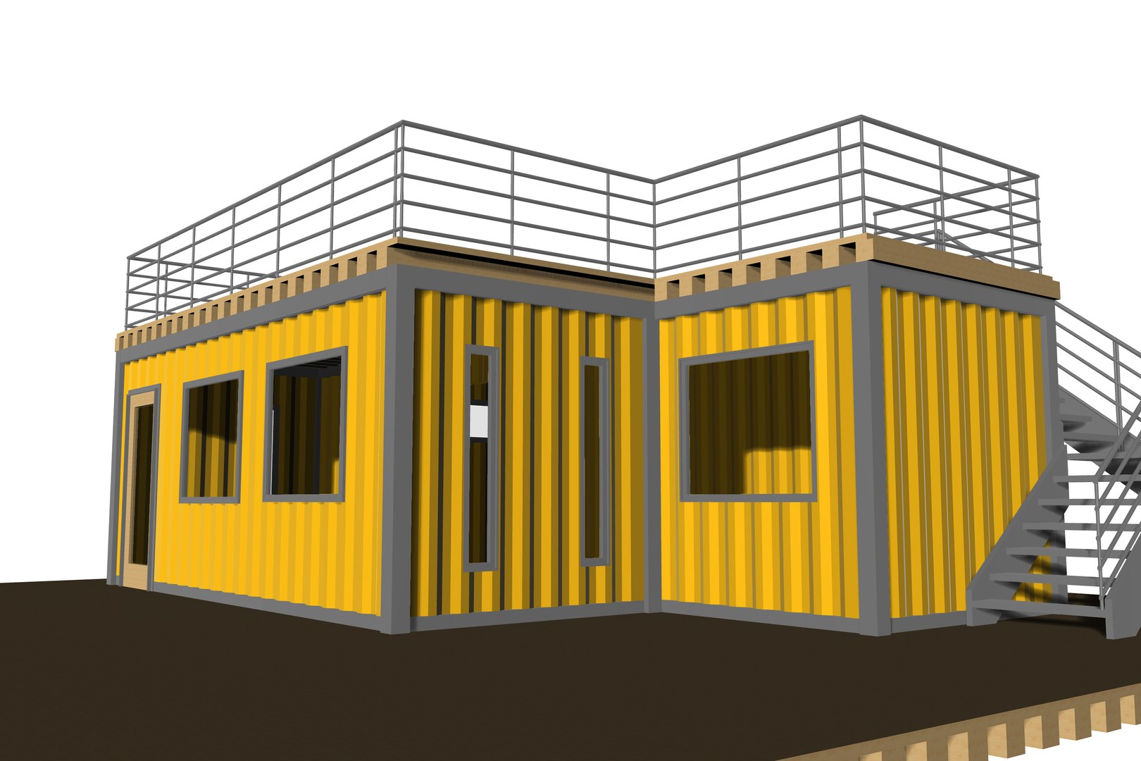 Double Container Studio 3D model - TurboSquid 2060728