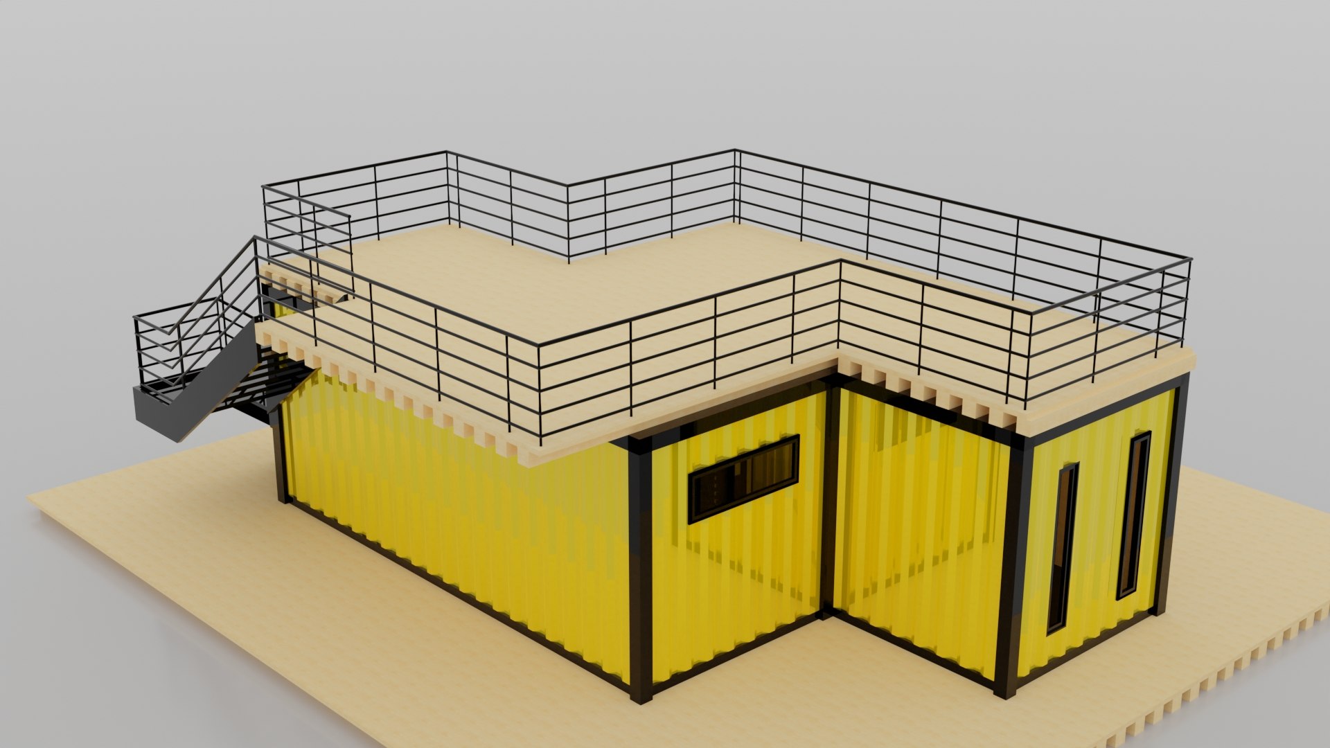 Double Container Studio 3D model - TurboSquid 2060728