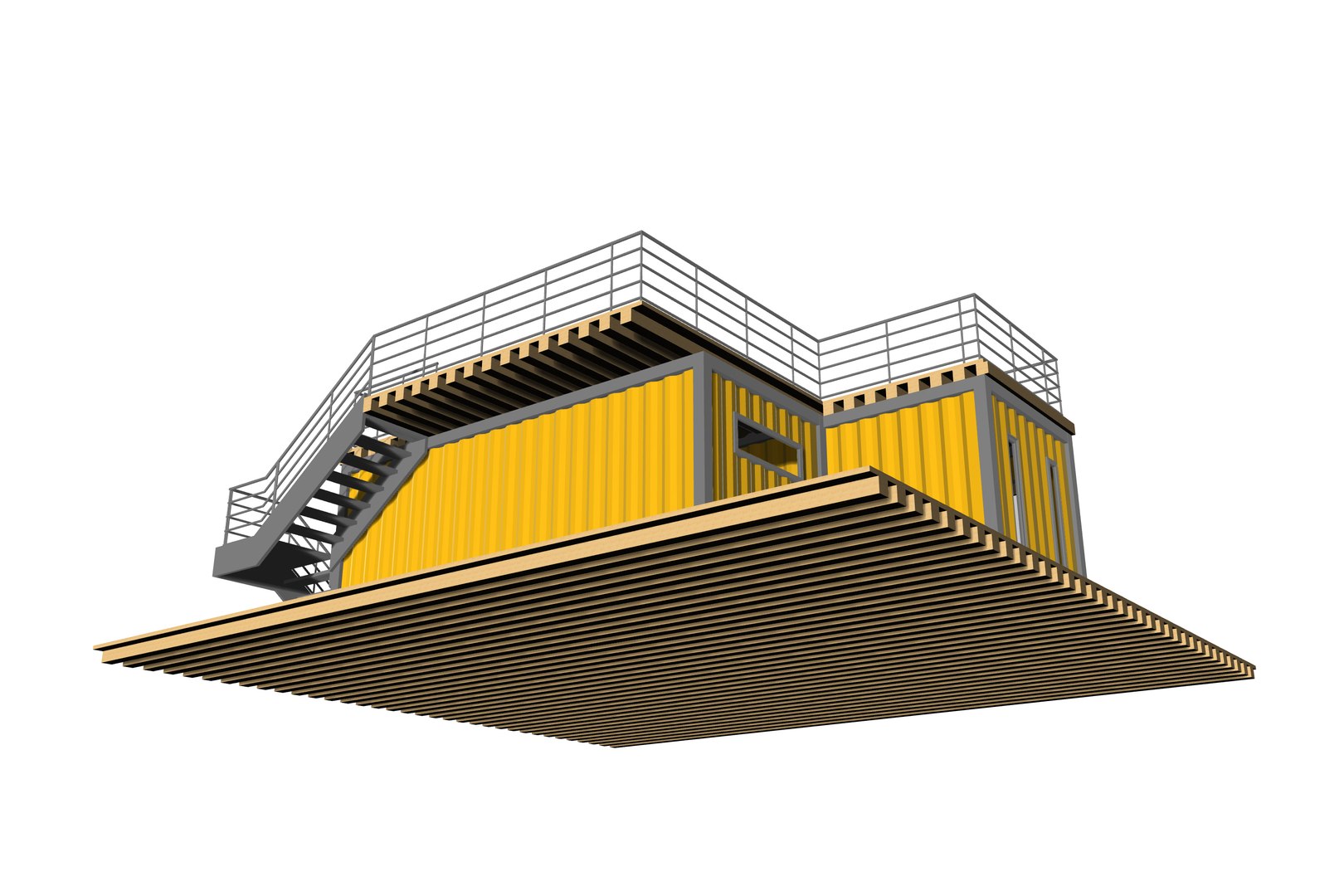 Double Container Studio 3D model - TurboSquid 2060728