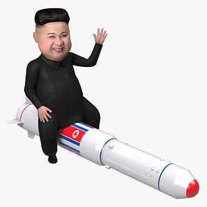 Cartoon Kim Jong Un on Missiles
