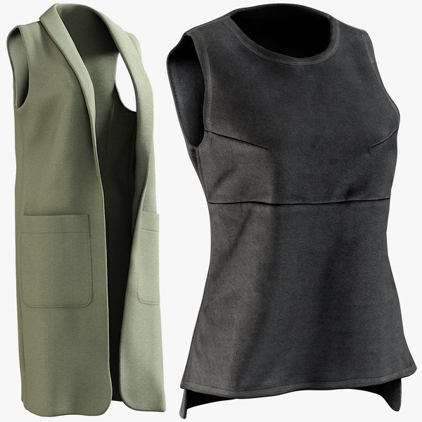 realistic vests 4 collections 3D model