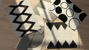3D Black and White Rug Collection