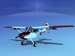 3D propeller cessna o-1e bird dog