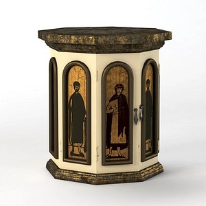 Octagon Drum Side Table Cabinet