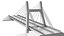 Bridge span with a suspension structure and one supporting column over a main road