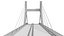 Bridge span with a suspension structure and one supporting column over a main road