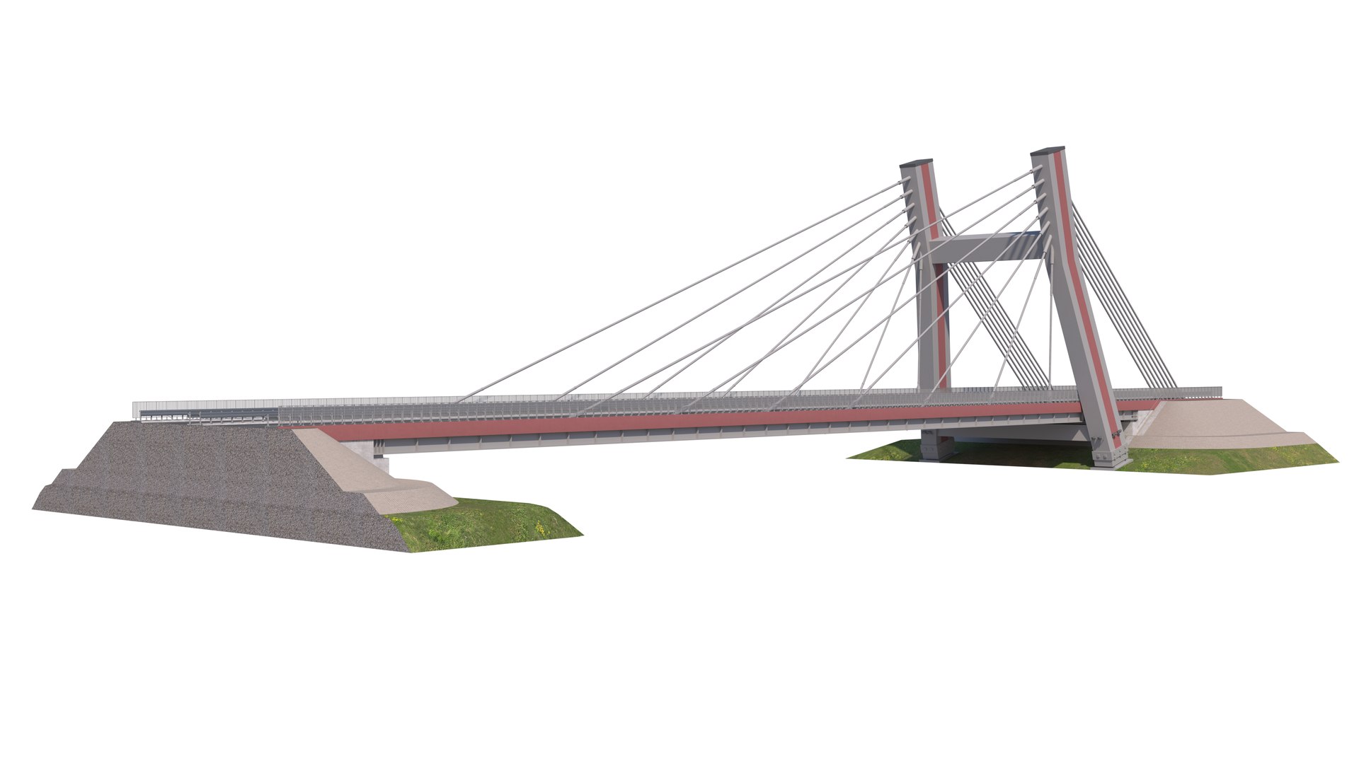 3D Bridge span with a suspension structure and one supporting column over a main road https://p.turbosquid.com/ts-thumb/MO/1ZGBtu/vQ/hd02/jpg/1745872008/1920x1080/fit_q87/22b1a848d44fc99e6f673ba5494cf057d4ada954/hd02.jpg