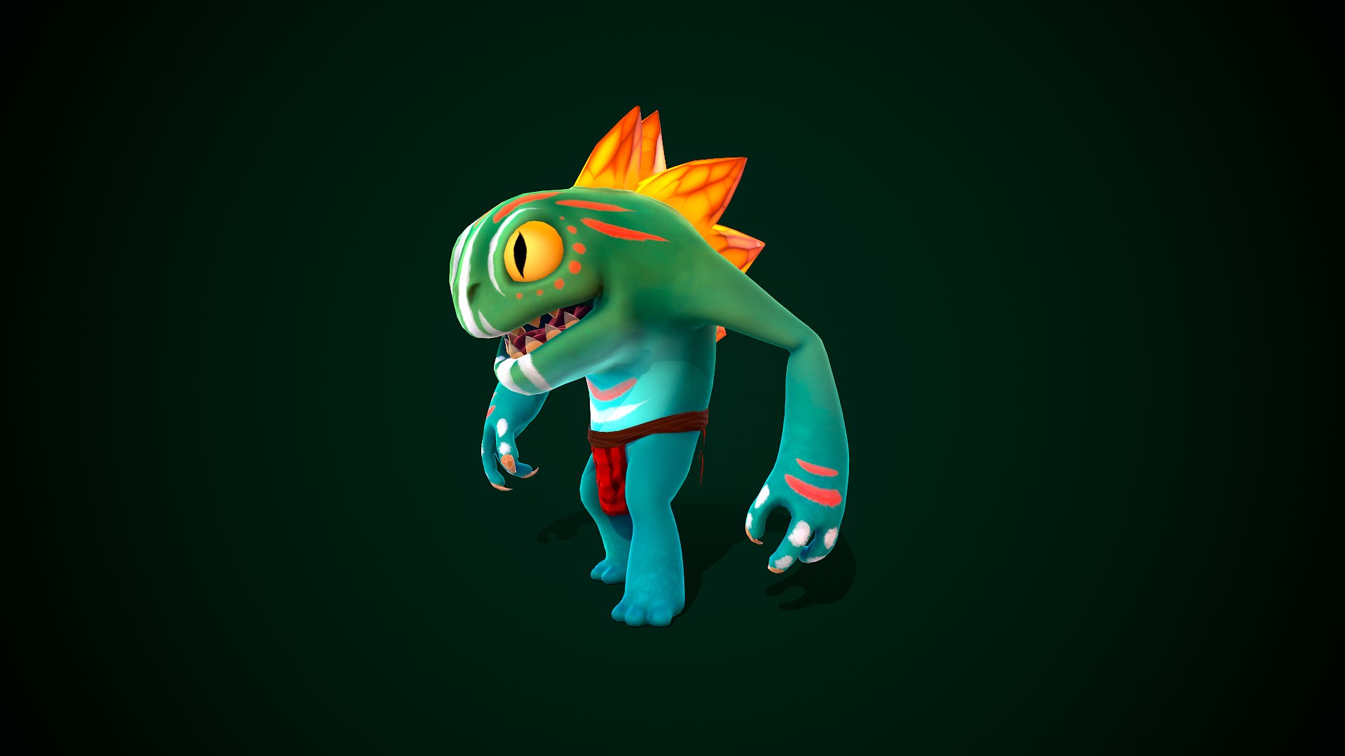 3D Lizzard Warrior - TurboSquid 1837387