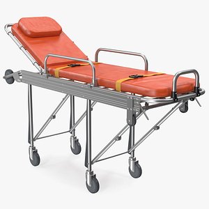 3D steel ambulance stretcher hospital bed