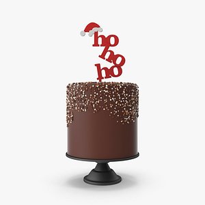 Christmas Cake with Hohoho and Santas Hat Topper